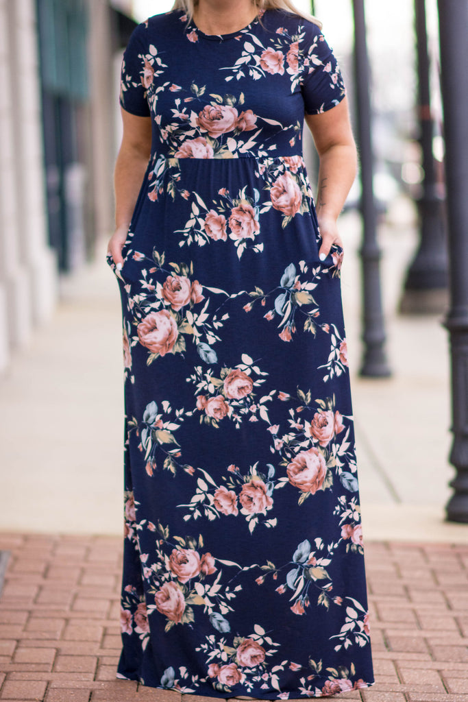 The Sunny Side Maxi Dress, Navy – Chic Soul