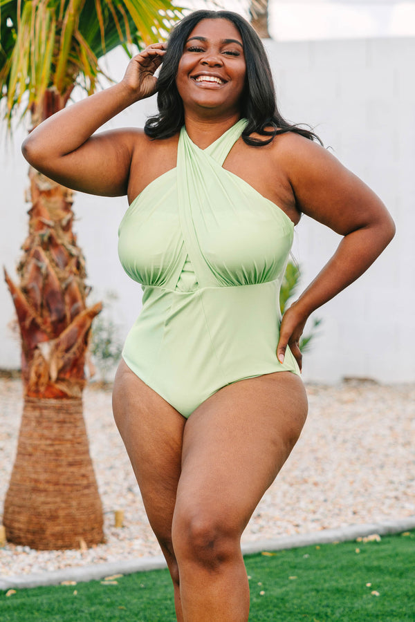 Sandy Beach Swimsuit Shimmer Green Chic Soul