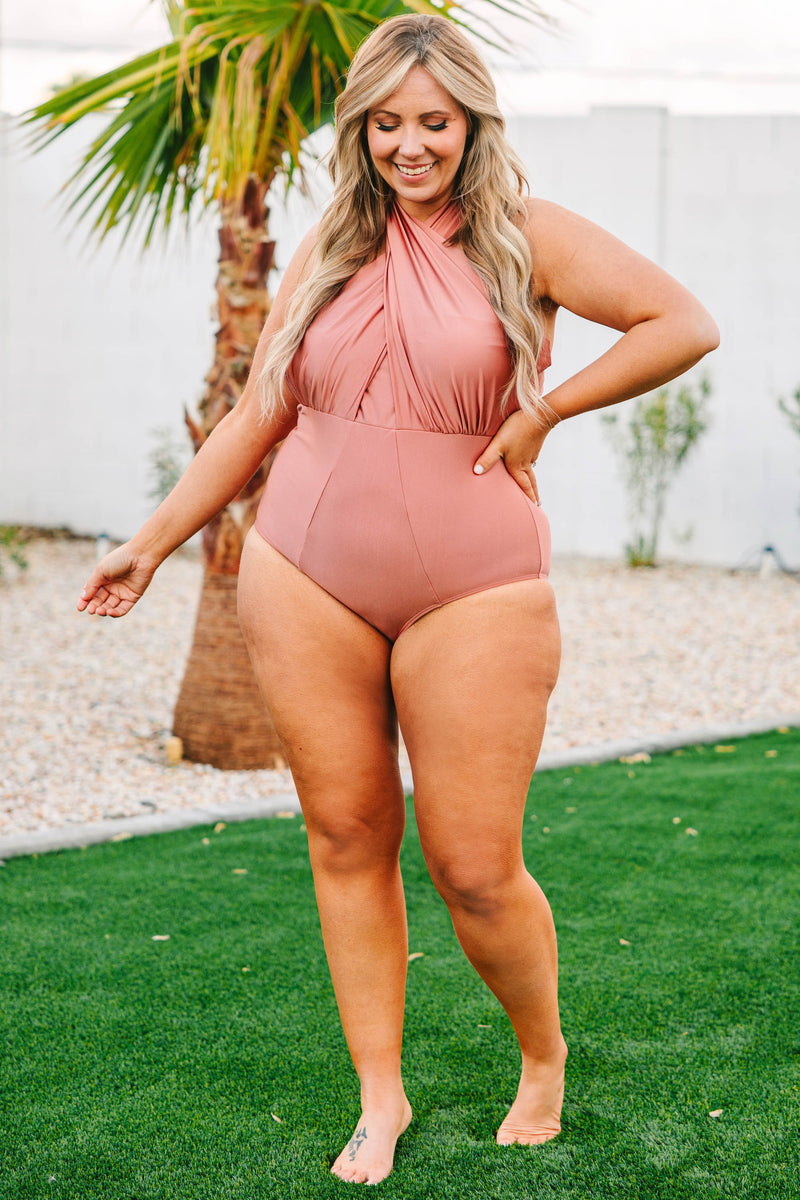 Sandy Beach Swimsuit, Shimmer Pink – Chic Soul