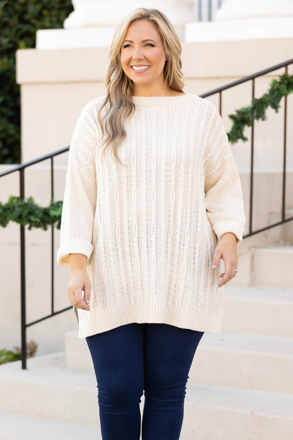 Three quarter shop length sweaters