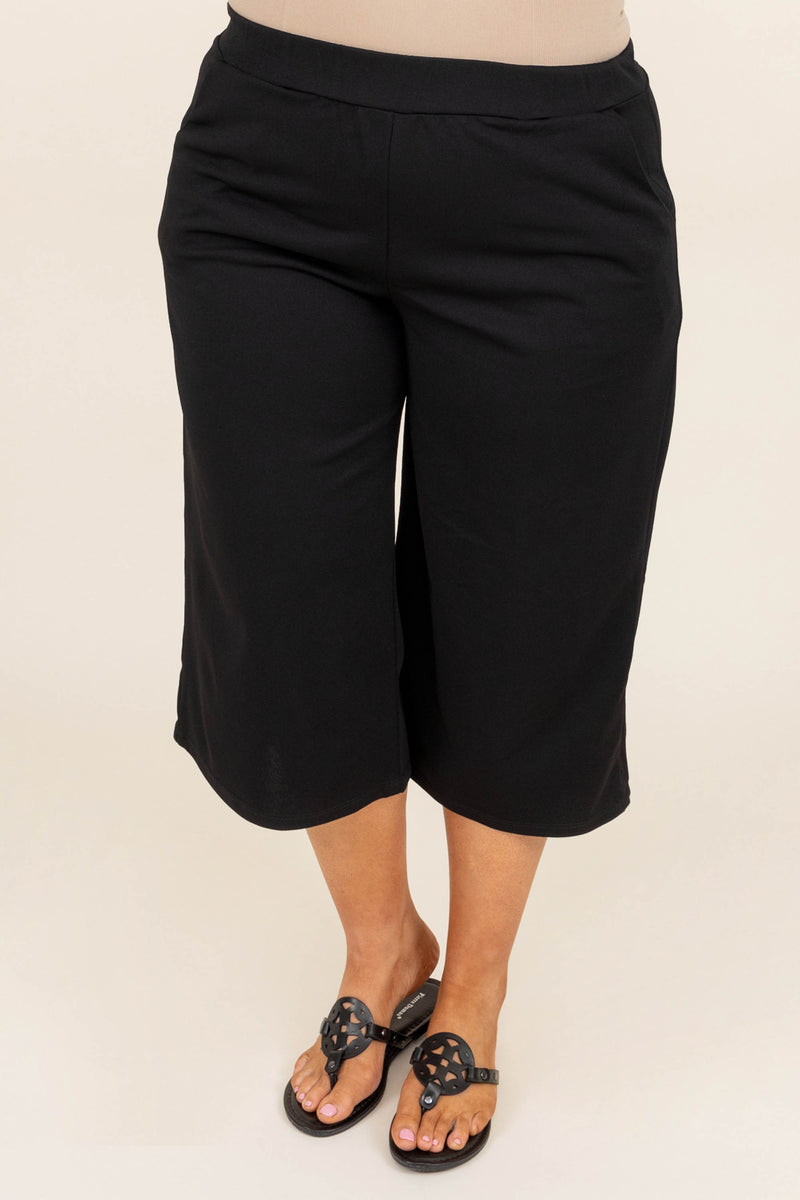 Catherines Suprema Black Stretch Waist Pants Capri Plus 6X, 38/40W | eBay