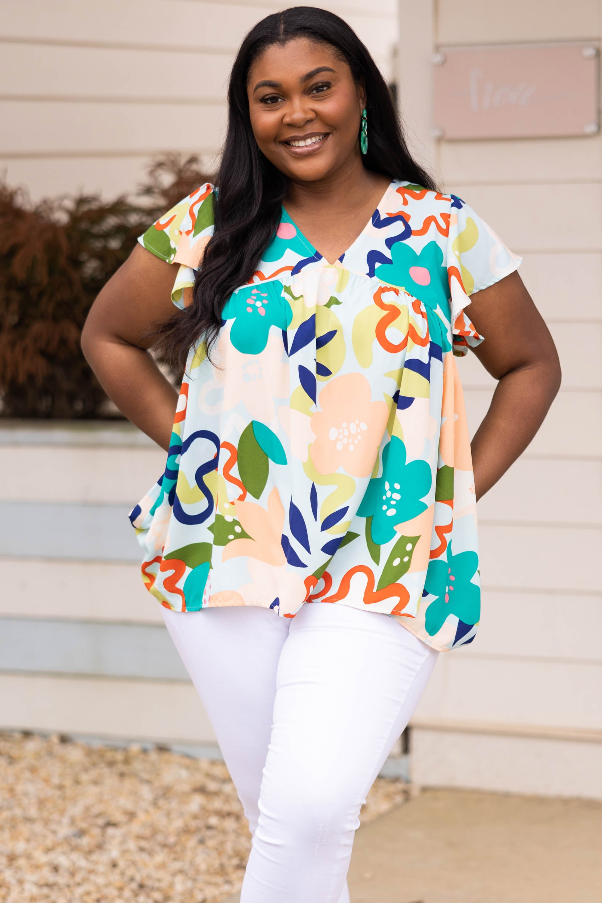 mint green plus size tops