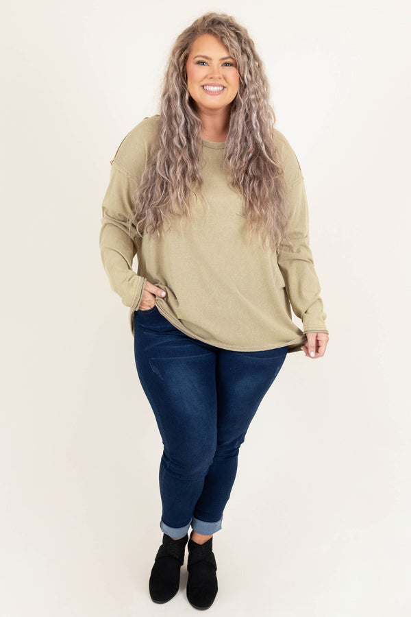 Simple Lifestyle Top, Olive