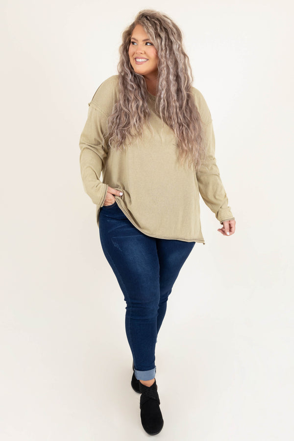 Simple Lifestyle Top, Olive