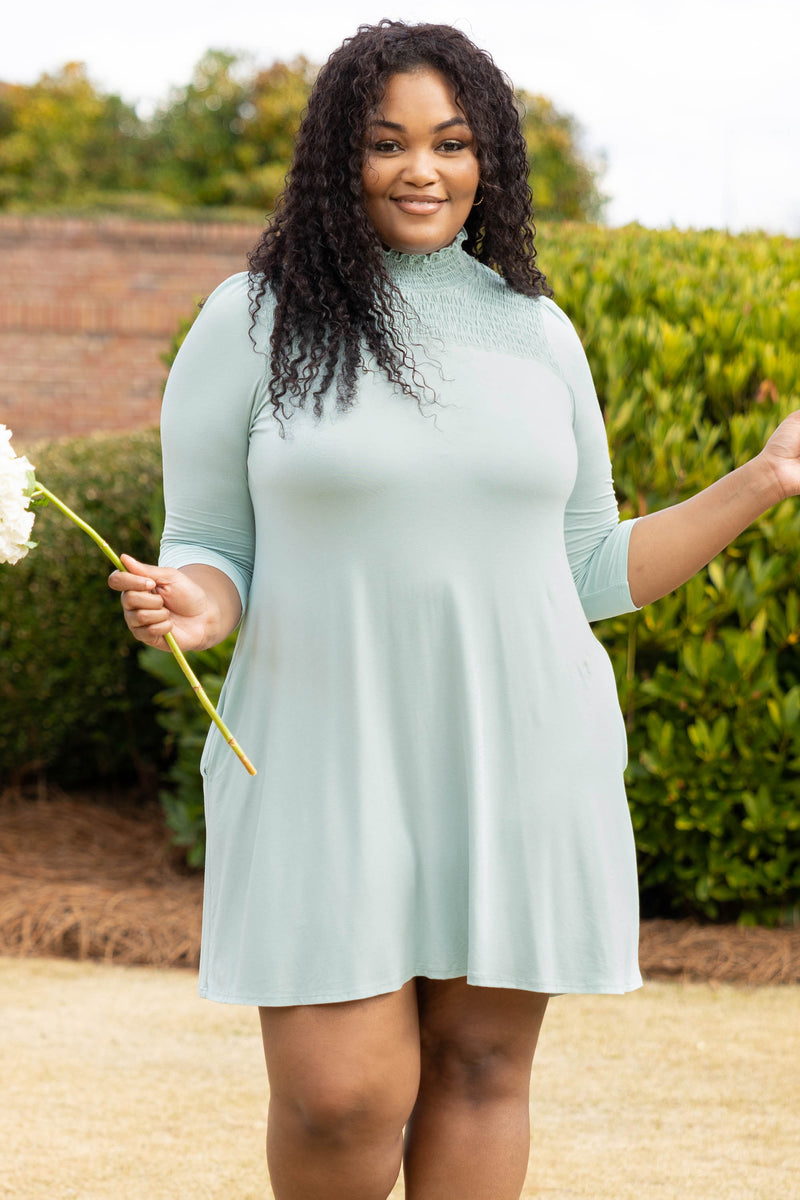 Women's Simply Southern Dress, Green | Size: 3X By Chic Soul Women's Simply Southern Dress, Green | Size: 3X By Chic Soul