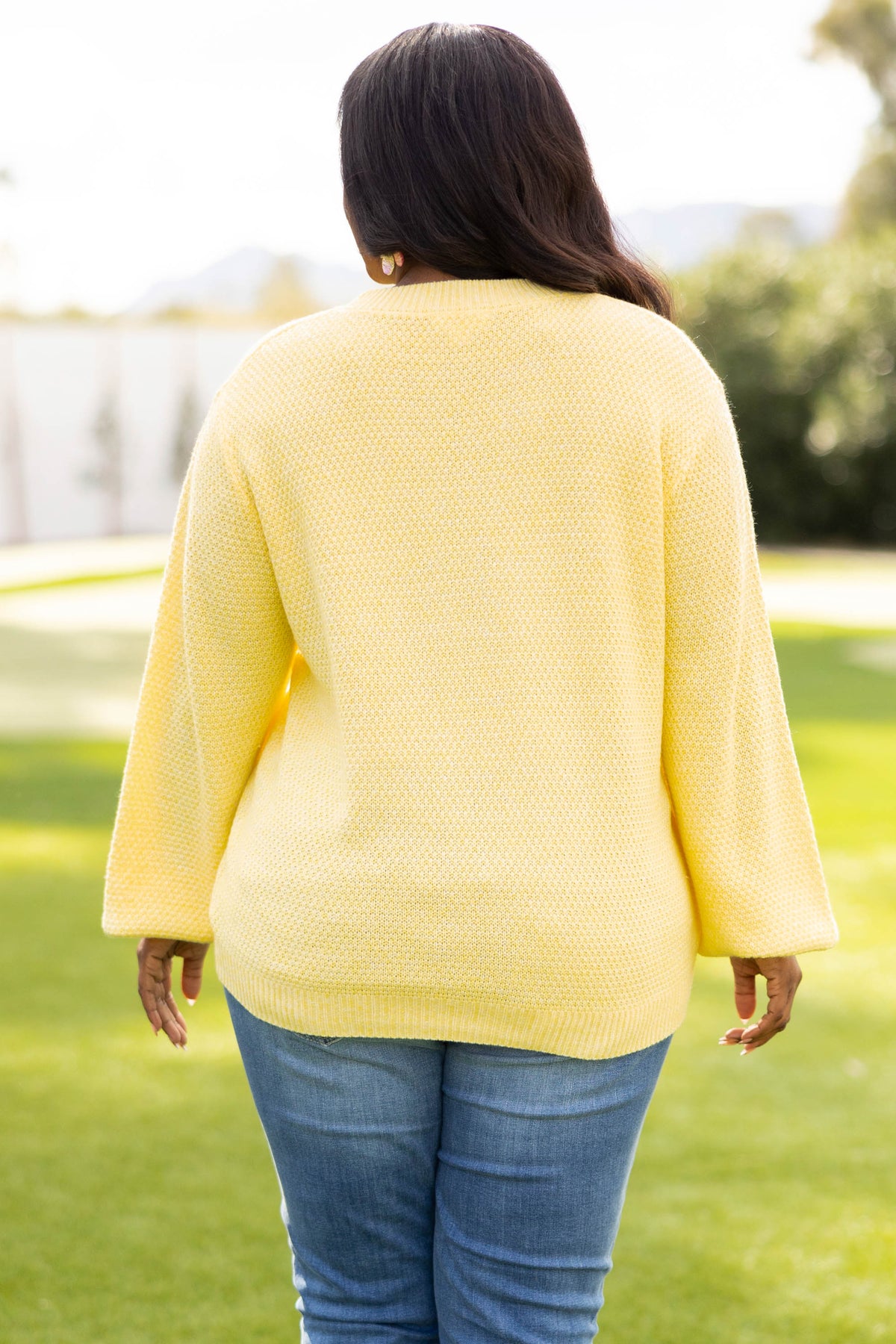 Cozy Bubble Sleeve Sweater Lemon Chic Soul