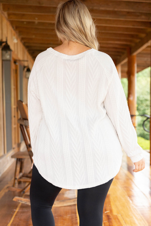 Slouchy Cableknit, Ivory