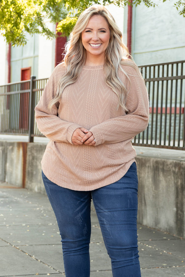 Slouchy Cableknit, Mushroom – Chic Soul