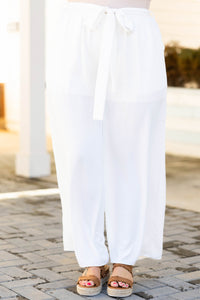 Plus size white 2025 flowy pants