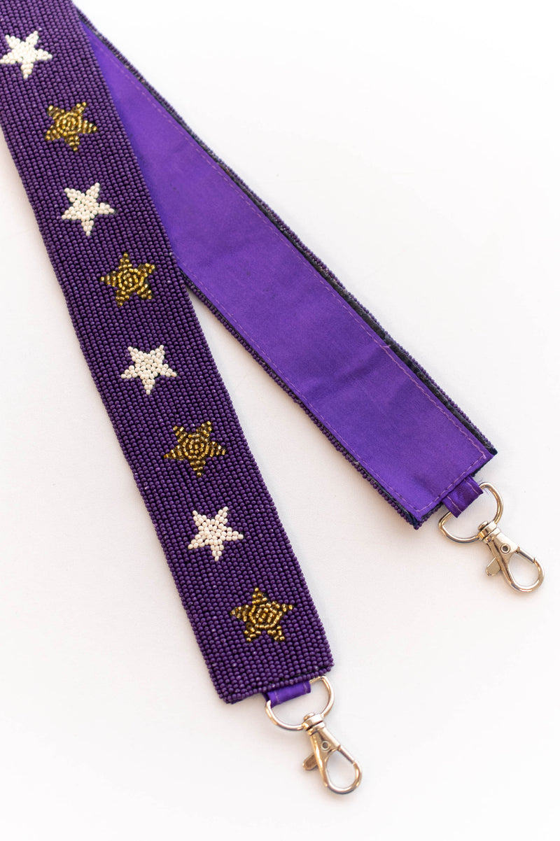 Beaded Purse Strap- Purple