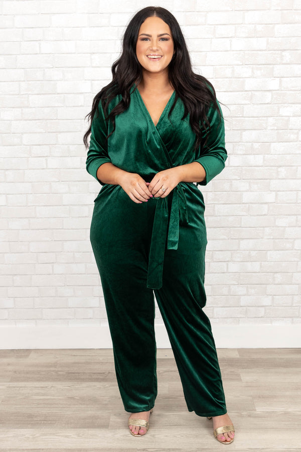 Celebrating In Times Square Jumpsuit in Hunter Green • Impressions Online  Boutique