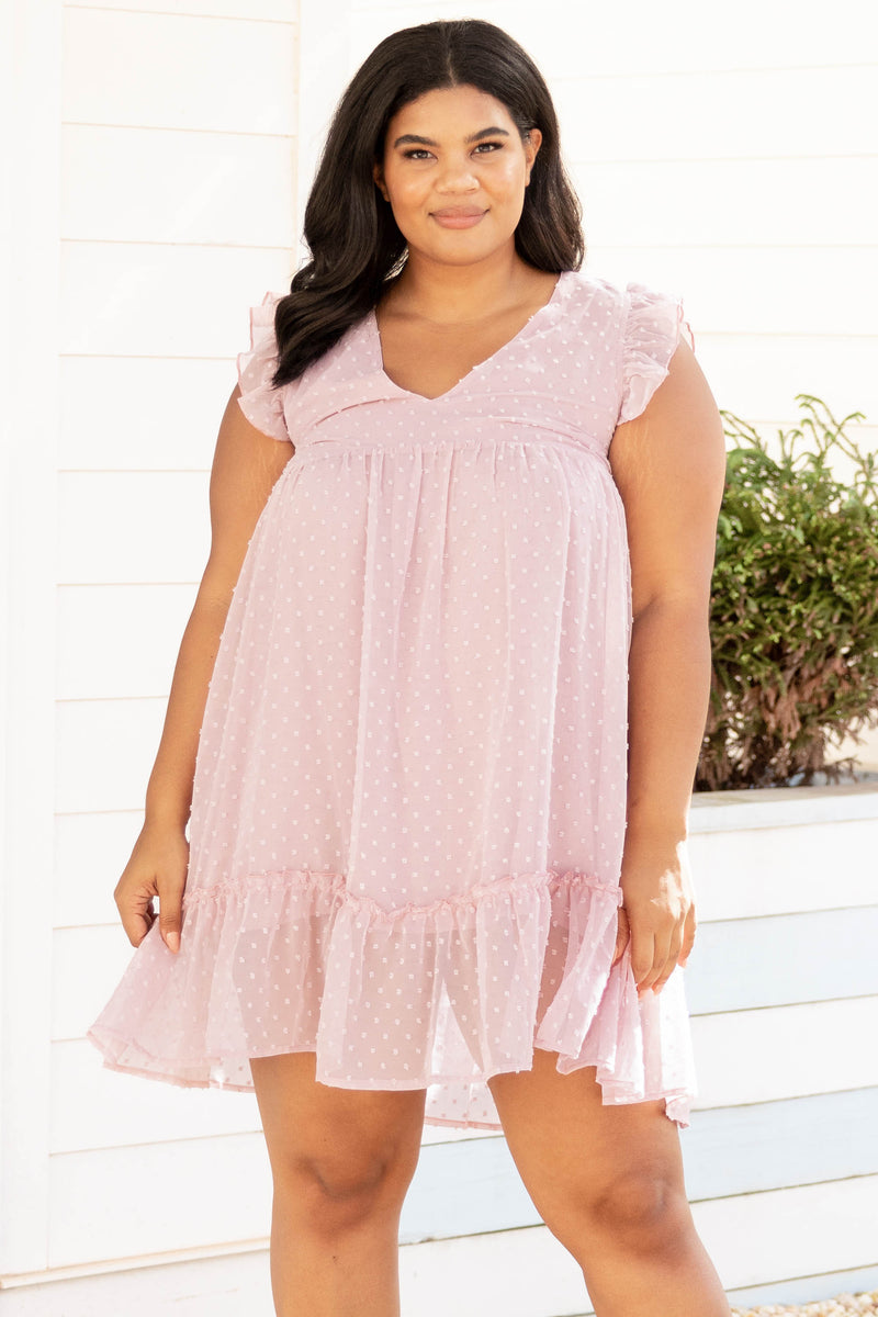 Women's Sweet Baby Dress, Pink | Size: 3X By Chic Soul Women's Sweet Baby Dress, Pink | Size: 3X By Chic Soul