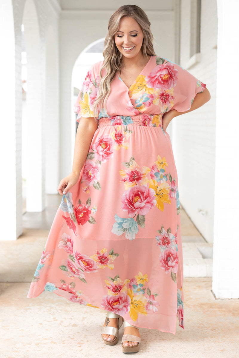 Women's Sweet Laughter Dress, Pink | Size: 1x by Chic Soul Women's Sweet Laughter Dress, Pink | Size: 1x by Chic Soul