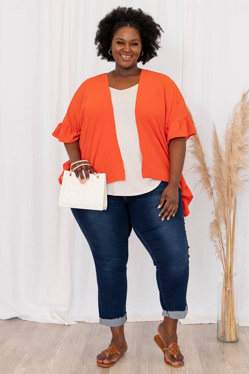 This Girl Is On Fire Kimono, Tangerine – Chic Soul