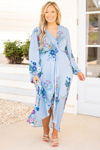 Light blue floral on sale maxi