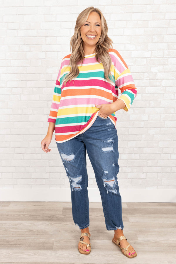 Chic Soul plus size clothing, medium wash distressed mom jeans