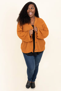 Burnt orange plus size cardigan sale