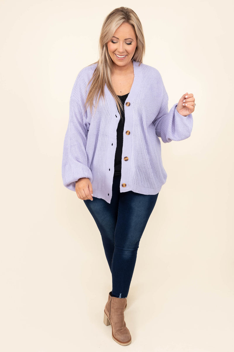 Purple button up online cardigan