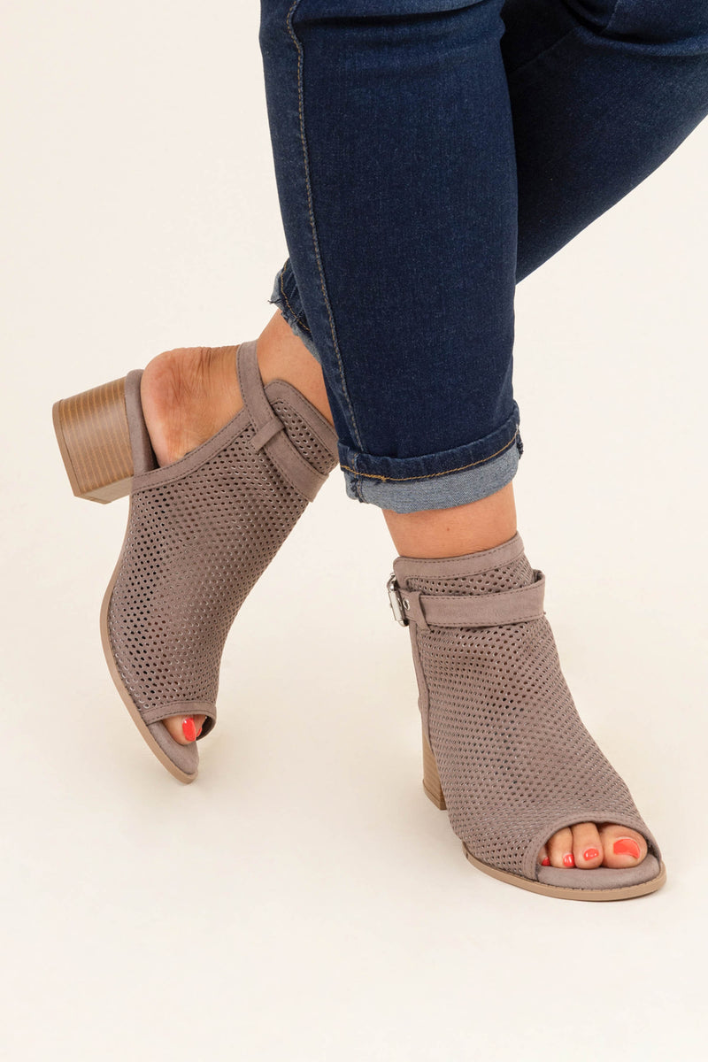 Walk The Talk Booties Taupe Chic Soul