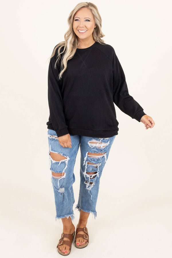 Chic Soul plus size clothing, medium wash high waisted distressed ankle length girlfriend jeans