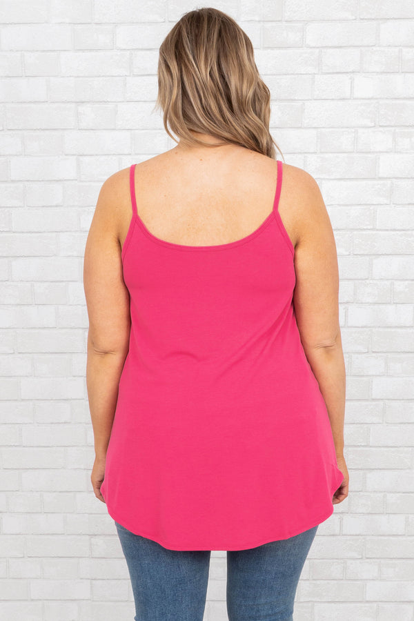 Chic Soul plus size clothing, hot pink tank top