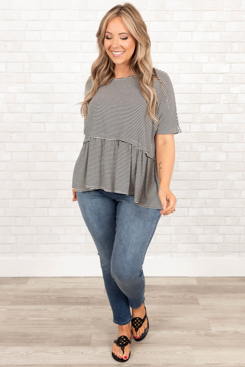 Wear And Tear Top, Black-White