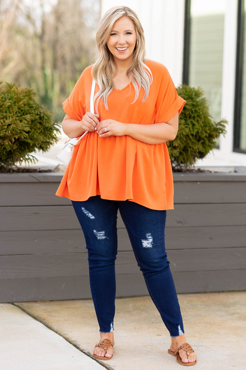 plus-size  Tops for leggings, Plus size outfits, Orange leggings